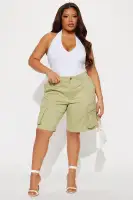 Mixed Emotions Cargo Bermuda Short(Sage,XS)