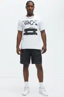 Nylon Contrast Stitch Relaxed Shorts(Black,S)