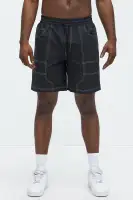 Nylon Contrast Stitch Relaxed Shorts(Black,S)