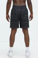 Nylon Contrast Stitch Relaxed Shorts(Black,S)