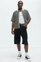 Linden Textured Baggy Shorts(Black,30)