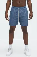 Echo Textured Drawstring Shorts(Blue,S)