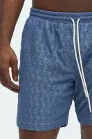 Echo Textured Drawstring Shorts(Blue,S)