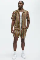 Harris Drawstring Zig Zag Shorts(Multi Color,S)