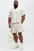 Twill Stripe Linen Shorts(Taupe/combo,S)