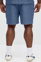 Echo Textured Drawstring Shorts(Blue,S)