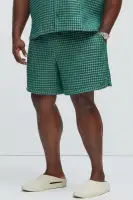 Dimensional Textured Warmup Shorts(Green/combo,S)
