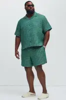 Dimensional Textured Warmup Shorts(Green/combo,S)