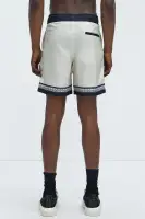 Cali Life Border Print Colorblock Relaxed Shorts(Natural/Combo,S)