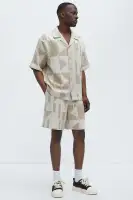 Abstract Relaxed Shorts(Cream/combo,S)