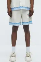 Havana Colorblock Border Print Relaxed Shorts