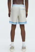 Havana Colorblock Border Print Relaxed Shorts(Cream/combo,S)