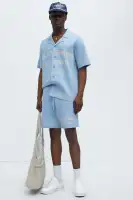 Palm Springs Knitted Relaxed Shorts(Blue/combo,S)