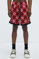 All Over Geo Jacquard Shorts(Red,S)