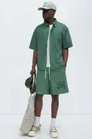 Retro Embroidered Corduroy Shorts(Green,S)
