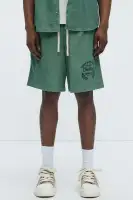 Retro Embroidered Corduroy Shorts