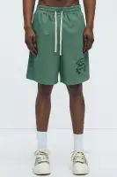 Retro Embroidered Corduroy Shorts(Green,S)