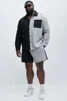 Colorblock Casual Short(Black/combo,S)