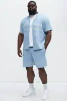Palm Springs Knitted Relaxed Shorts(Blue/combo,S)