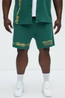 Dragon Palm Knitted Relaxed Shorts(Green/combo,S)