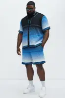 Day To Night Gradient Relaxed Knitted Shorts(Multi Color,S)