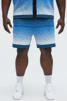 Day To Night Gradient Relaxed Knitted Shorts(Multi Color,S)