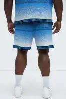Day To Night Gradient Relaxed Knitted Shorts(Multi Color,S)