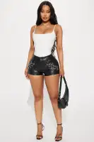 Seek And Destroy Faux Leather Short