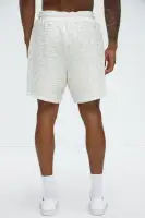 Criss Cross Textured Shorts(Cream,S)