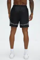 Vine Border Embroidered Shorts(Black,S)