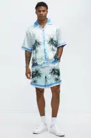 Cockatiel And Palm Resort Shorts(Multi Color,S)