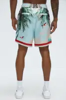 Flamingo And Palm Resort Shorts(Multi Color,S)