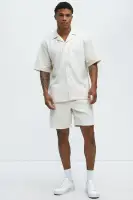 Aegis Cross Embossed Relaxed Shorts(Off White,S)