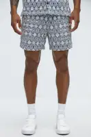Patterned Open Knit Shorts