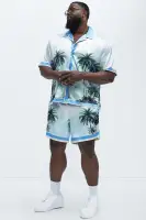 Cockatiel And Palm Resort Shorts(Multi Color,S)