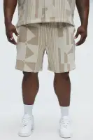 Abstract Relaxed Shorts(Cream/combo,S)