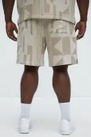 Abstract Relaxed Shorts(Cream/combo,S)