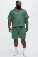 Retro Embroidered Corduroy Shorts(Green,S)