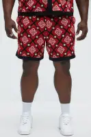 All Over Geo Jacquard Shorts(Red,S)
