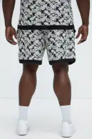 Tropical Textured Knit Shorts(Black/combo,S)
