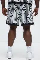 Jack Retro Pattern Warm Up Shorts(Black/combo,S)