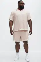 Grecian Textured Shorts(Pink,S)