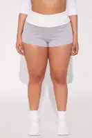 Pamela Fold Over Micro Biker Short(Grey/combo,XS)