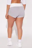 Pamela Fold Over Micro Biker Short(Grey/combo,XS)
