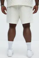 Criss Cross Textured Shorts(Cream,S)