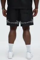 Vine Border Embroidered Shorts(Black,S)