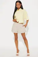 Alexandra High Rise Twill Trouser Short
