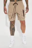 All Cap Utility Nylon Cargo Shorts(Taupe,S)