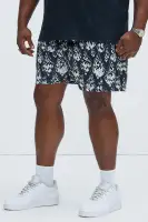 Japan Flames Mesh Shorts(Black/White,S)