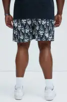 Japan Flames Mesh Shorts(Black/White,S)